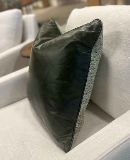 87BH95 20x20 Crystal Forest Leather Pillow