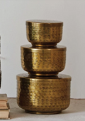 DF8550-L Hammered Brass Finish Container, Large