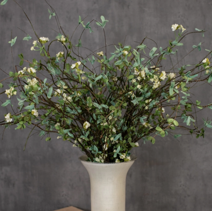 G171186 37" Boxwood Cream Wildflower Stem