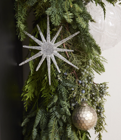 17905.01 Glistening Star Ornament, White