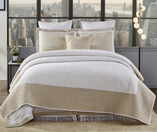 SUMMER-KQ-WHITE Summer Natural & White King Quilt