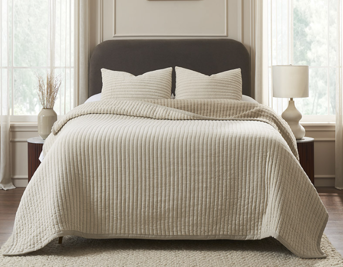 GRACE-KQ-NATURAL Grace Quilt, Natural