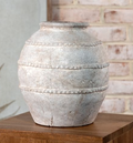PDCP66 10" Antique Taupe Deco Line Vase