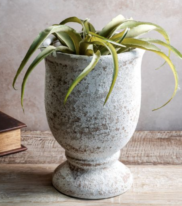 PDGK03 10" White Washed Ceramic Vase
