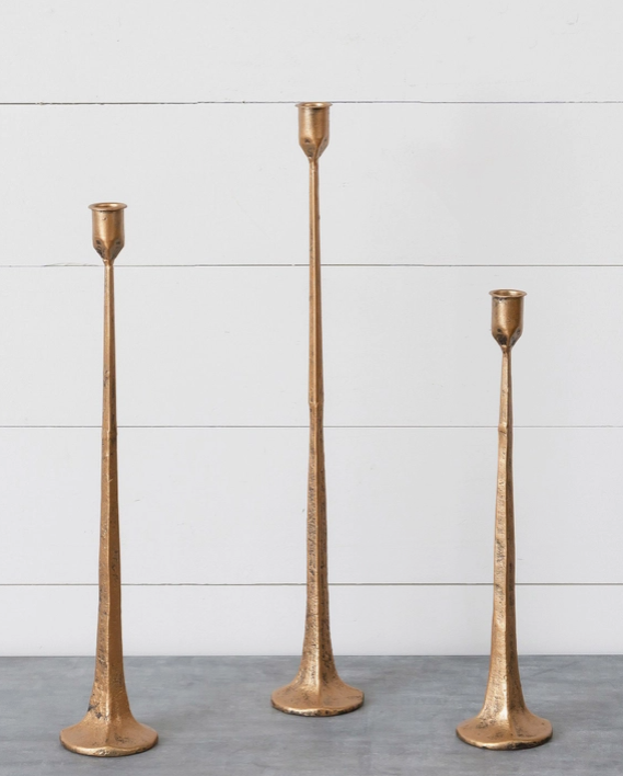 8T2013-L Hand Forged Metal Candle Holders, Copper