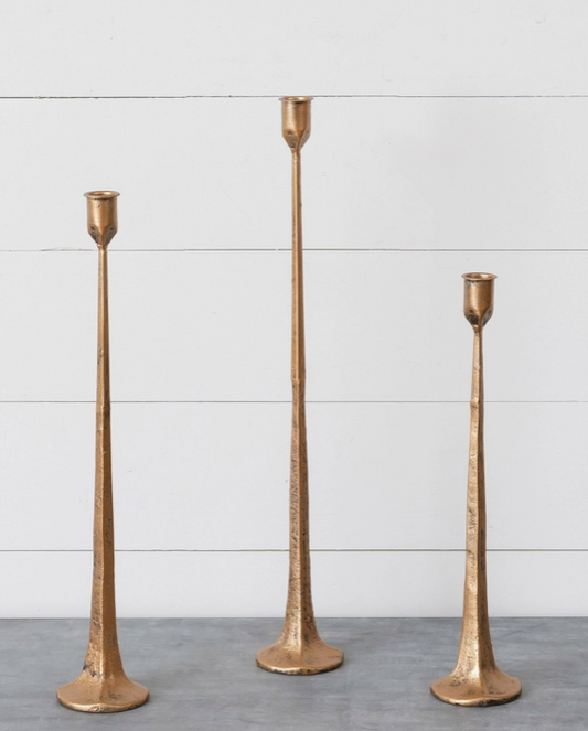 8T2013-L Hand Forged Metal Candle Holders, Copper