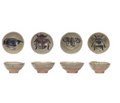 DF8808A 4" Stoneware Dish w/ Birds/Insects, 4 Styles