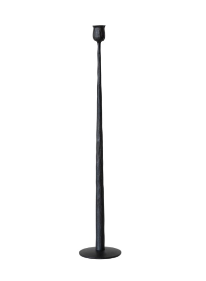 DF8448 24" Hand-Forged Iron Taper Holder, Black
