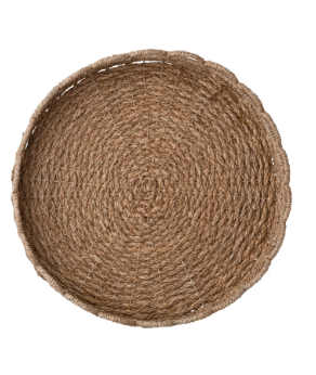 DG0908 Decorative Woven Seagrass Scalloped Tray-large