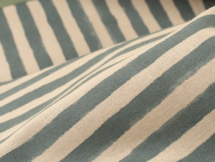 4-6399 Sea Stripe Block Print Table Runner