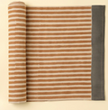 4-6398 Terracotta Stripe Block Print Table Runner