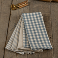 N249089 Set 3 Dusty Blue and Cream Kitchen Towels