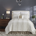 AVALON-KD-NATURAL Avalon Pure Linen King Duvet Cover, Natural & White