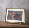 HXIM01 15.75" Brown Cow Canvas Wall Art