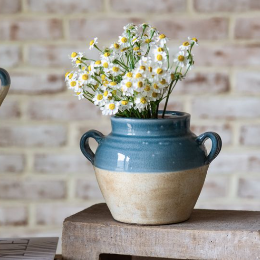 PDPH1849 5.7" Blue Natural Terra Cotta Vase