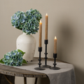 HY247933-M Medium Aged Black Tapered Candle Holder