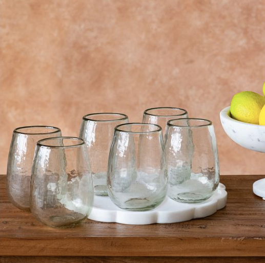 PDAO-48 Clear Hammered Drink Glass