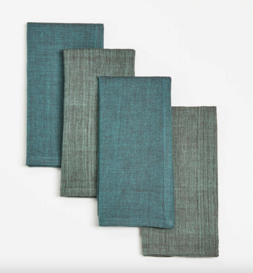 301-151-MC Handwoven Cotton Napkins 16x16" Metallic