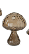 19684A-M Brown Glass Mushroom Bud Vase/Candleholder