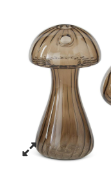 19684A-L Brown Glass Mushroom Bud Vase/Candleholder