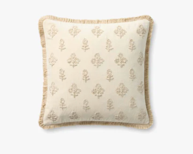 PCJ0025-IVORY 18x18 Darla Pillow, Ivory