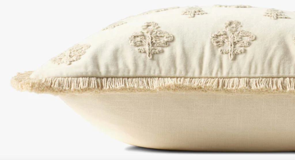 PCJ0025-IVORY 18x18 Darla Pillow, Ivory