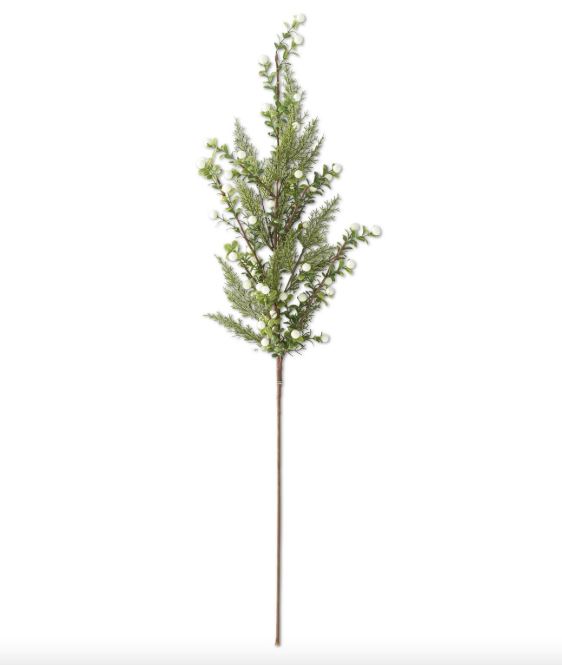 54544A-WH 36" White Berry Prickly Heath & Pine Stem
