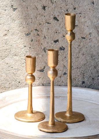 pdnm006-small GOLD IRON BALL CANDLE STAND small