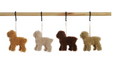 XM4438A FURRY POODLE ORNAMENT, 4 COLORS