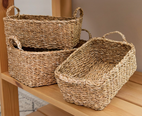 BDC-1004 MEDIUM Medium Rectangular Seagrass Basket