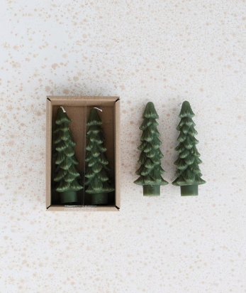 4 3/4" Unscented Tree Taper Candles, Set of 2