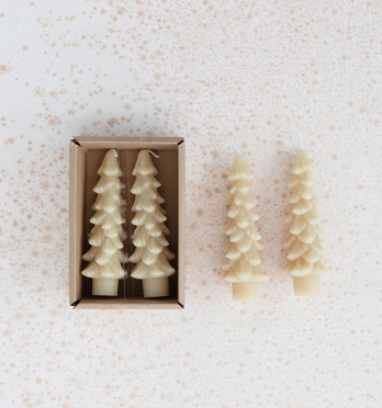 4 3/4" Unscented Tree Taper Candles, Set of 2