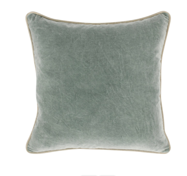 Heirloom Bay Green Velvet Pillow, 3 Sizes