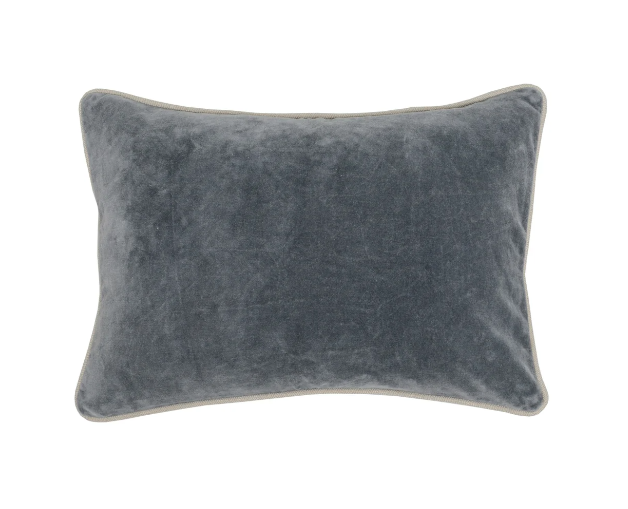 Heirloom Stone Gray Velvet Pillow, 3 Sizes