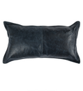 V240094 Leather Nightfall Blue Pillow, 14x26