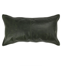 V240097 Leather Acre Forest Green Pillow, 22x22