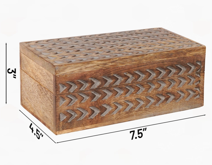 Arrow Wooden Storage Box, medium