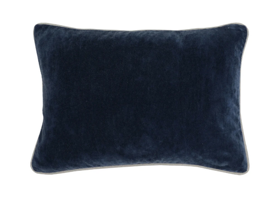 Heirloom Navy Velvet Pillow, 14x20