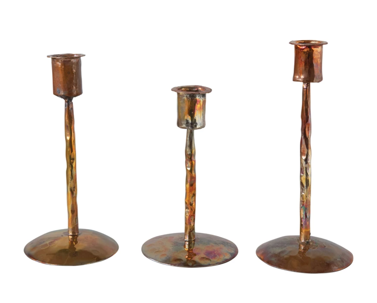 Metal Taper Candle Holders, Set of 3