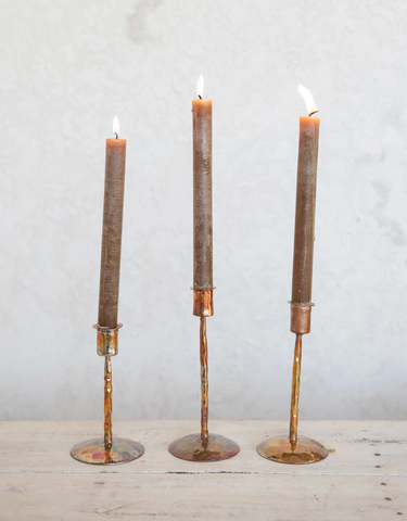 Metal Taper Candle Holders, Set of 3