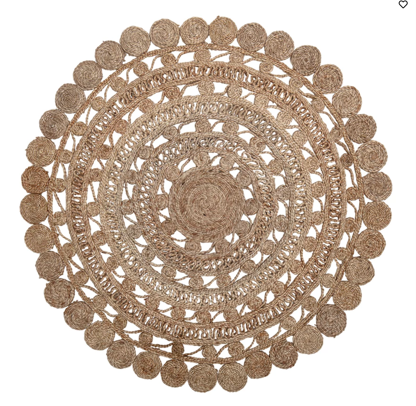 Handwoven Jute Rug with Lace Pattern