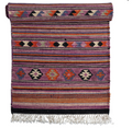 IC124 Cotton & Wool Kilim Floor Runner with Fringe