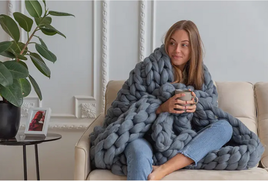 IC118 Chunky Knit Throw Merino Wool
