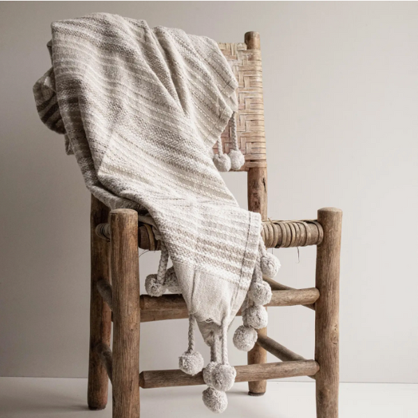 Hand Woven Robbie Throw Taupe