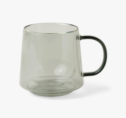12 oz Double Walled Glass Mug