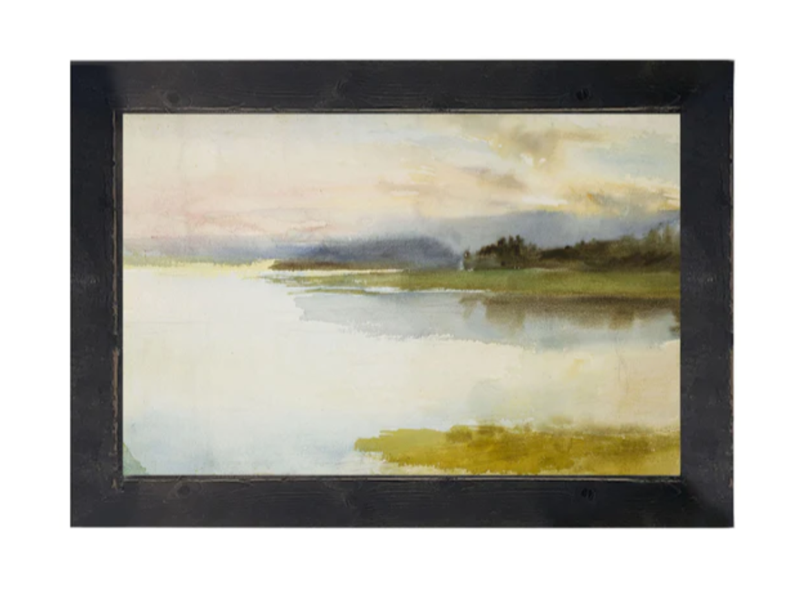 Vintage Quiet Lakeshore Painting