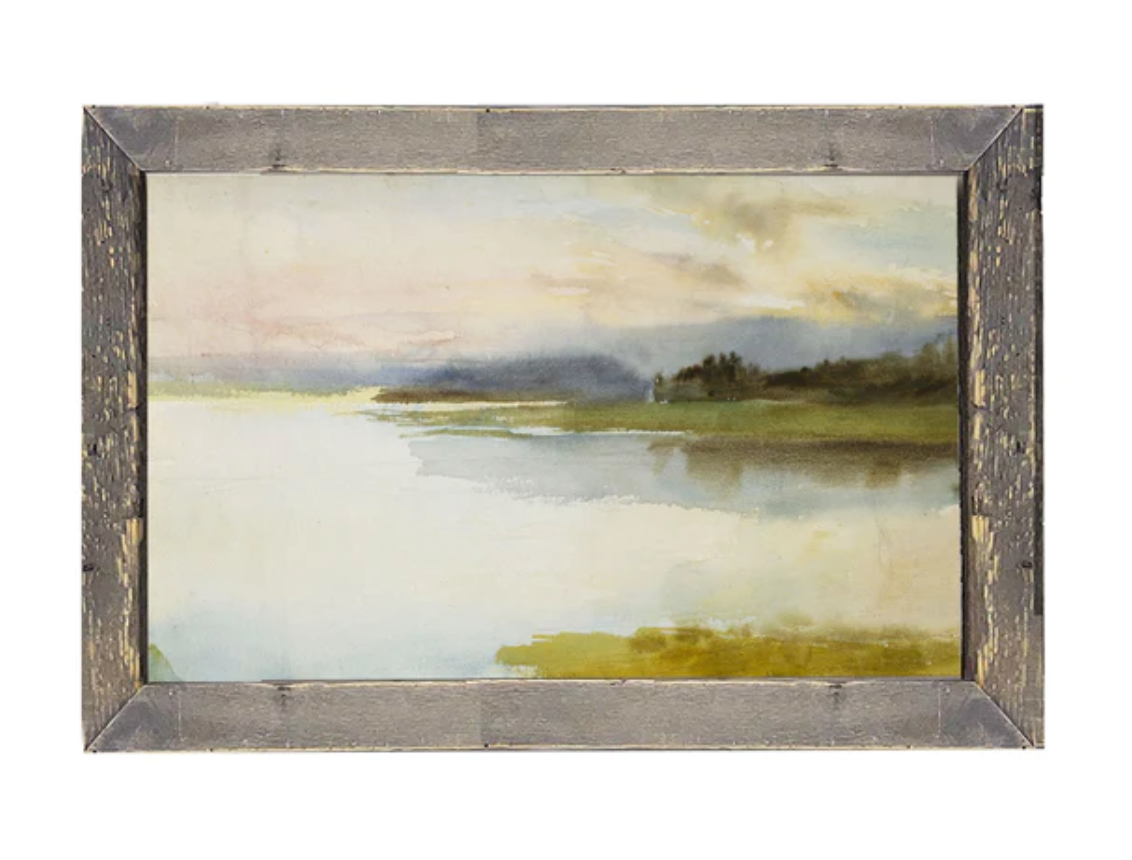 Vintage Quiet Lakeshore Painting