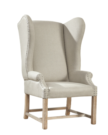 Grand Linen Wingback Chair
