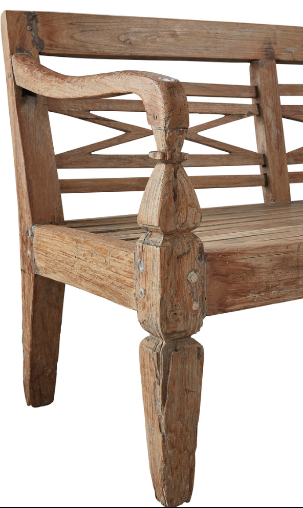 64389 Antique Plantation Grown Teak Bench