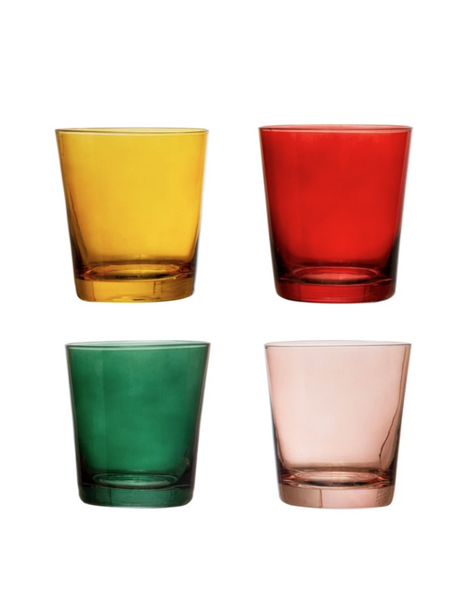 XS2249A 12 oz. Low Ball Drinking Glass, 4 Colors
